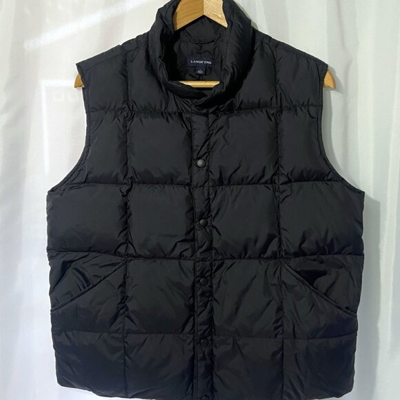 Lands End Down Puffer Vest – Men's Large, Black - Picture 2 of 8